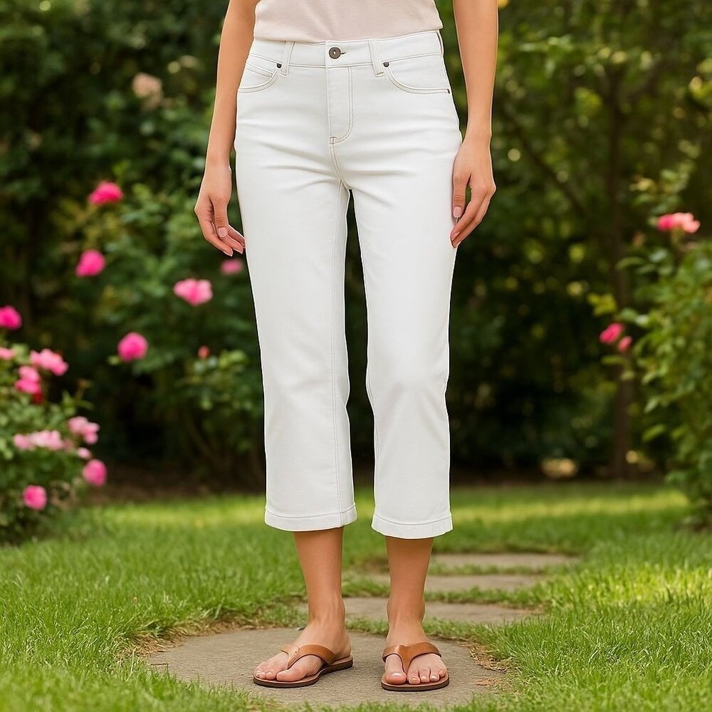 NEW Natural Reflections Jean Capris Comfort‎ Stretch Capsule Travel Coastal 2